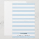 Hemelblauwe en witte strepen | Briefpapier (Voorkant / Achterkant)