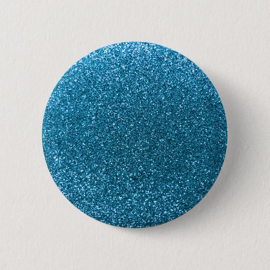 Hemelblauwe glitter ronde button 5,7 cm (Voorkant)