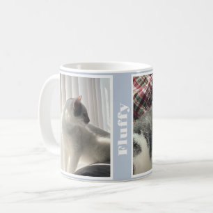 Hemelblauwe huisdierfoto's en namen koffiemok