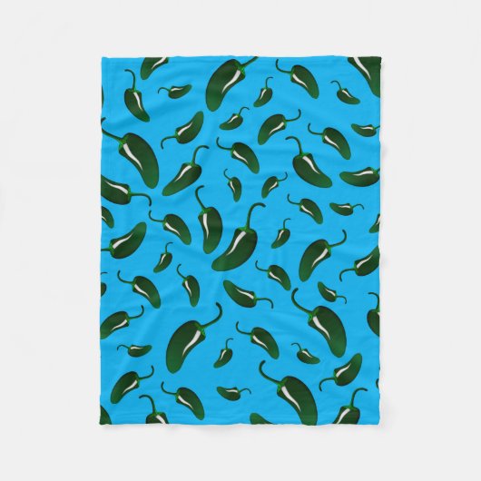 Hemelblauwe jalapenpaprika fleece deken (Voorkant)