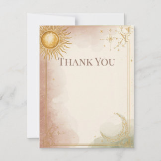 Hemelbruiloft Dankkaart Roze Salie Goud Bedankkaart