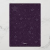 Hemelbruiloft Fancy Goud Diep Paars Folie Uitnodiging (Achterkant)