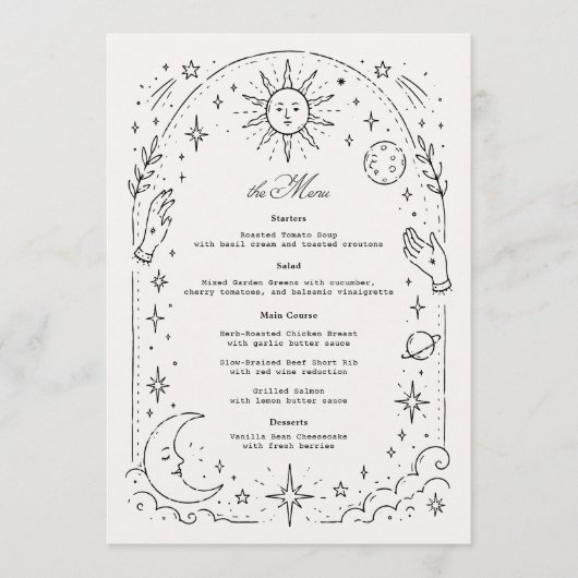Hemelbruiloft menu (Voorkant)