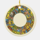 hemeldier, astrologisch dierlijk wiel keramisch ornament (Achterkant)