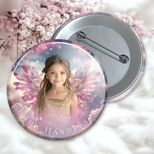 Hemelengeltje-herdenkingsknop 2-inch eerbetoon ronde button 5,7 cm