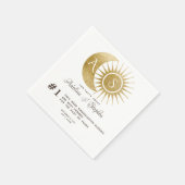 Hemelgoud Zon Maan Monogram Crest Fun Facts Servet (Hoek)
