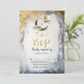 Hemelgouden maansterren kaart (Staand voorkant)