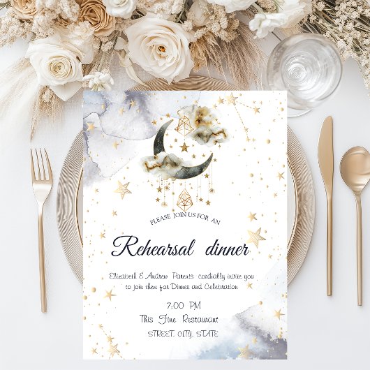 Hemelgouden maansterren kaart