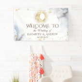 Hemelgouden zon, maan, sterren spandoek (Insitu)