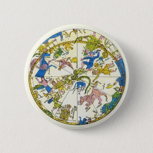  hemellichaam, Arabische sfeer, sterrenbeelden Ronde Button 5,7 Cm (Voorkant)