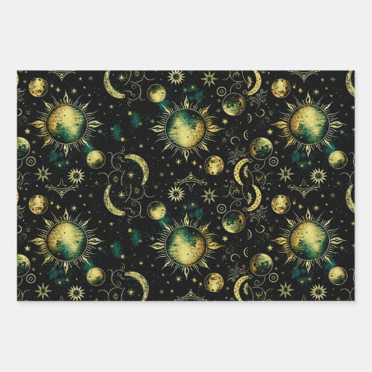 hemelmaan en ster inpakpapier vel (Voorkant)