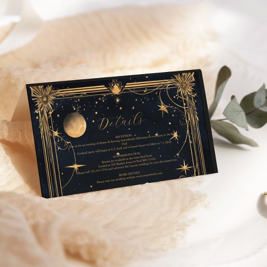 hemelmaansterren bruiloft informatiekaartje