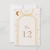 hemelmaansterren trouwtafel nummer RSVP kaartje (Achterkant)