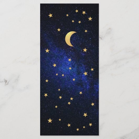 Hemelmenu voor het Huwelijksfeest - Elegante Blauw Menu (Achterkant)