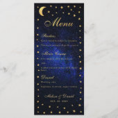Hemelmenu voor het Huwelijksfeest - Elegante Blauw Menu (Voorkant)
