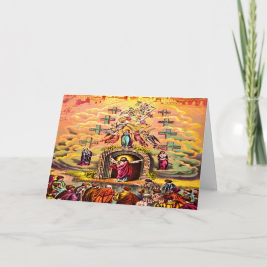 Hemelpoort Jezus omhelsd door engelen Kaart (Voorkant)