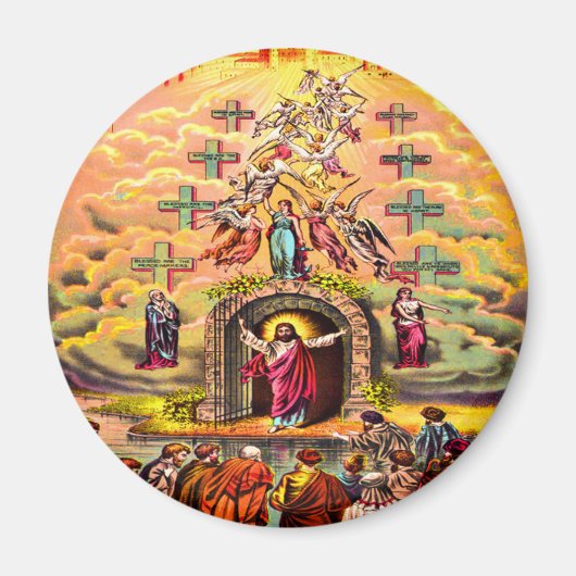 Hemelpoort Jezus omhelsd door engelen Magneet (Voorkant)