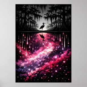 Hemelreiger Moerasreflectie Kunst Poster