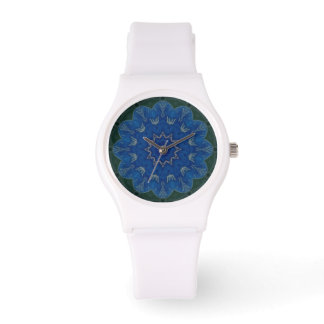 Hemels Blauw Bloem Mandala Horloge Sportief
