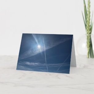 Hemels blauwe lucht zonnestraal universum kaart in