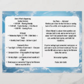 Hemels Blauwe Wolken Kerk Bulletin Flyer (Achterkant)