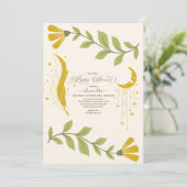 hemels botanisch Baby shower Kaart (Staand voorkant)