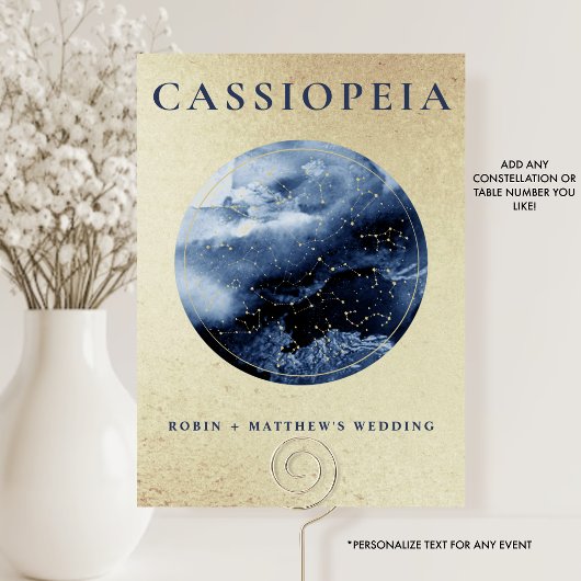 Hemels, Cassiopeia (Of Anders) Goud en Blauw Kaart