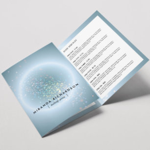 Hemels Confetti Gloeiende Blauwe Schoonheid Brochu Drieluik Kaart