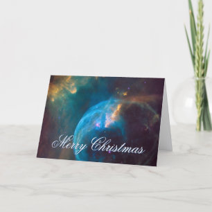 Hemels Foto Teal en Aqua Bubble Nevel Feestdagen Kaart