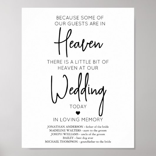 Hemels Gedicht Ter Herinnering Trouw Herdenkingsdi Poster (Voorkant)