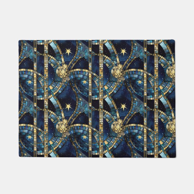 Hemels Glas in lood Deurmat (Voorkant)