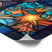 Hemels Glas in lood Kunstwerk Poster (Hoek)