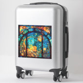 Hemels Glas in lood Kunstwerk Vinyl Sticker (Koffer)