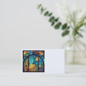 Hemels Glas in lood Kunstwerk Visitekaartjes (Staand voorkant)