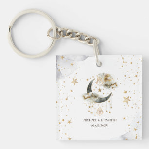 Hemels goud maan sterren sleutelhanger
