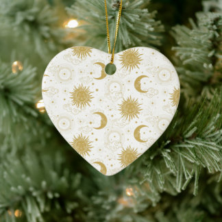 Hemels Gouden Sieraad Keramisch Ornament