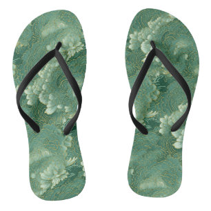 Hemels Jade Chiyogami Patroon Bloem Teenslippers
