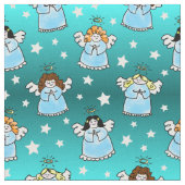 Hemels Kerstengelen Patroon Stof (Close Up)