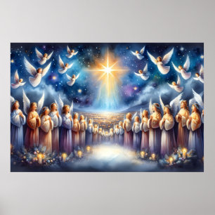 Hemels koor onder de ster van Bethlehem Poster