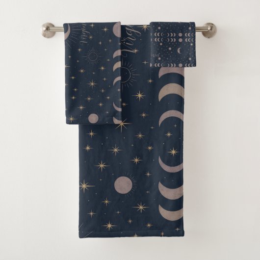 Hemels Maanpatroon | Kosmische Aangepaste Dames  Bad Handdoek (Insitu)