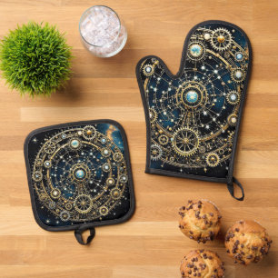 Hemels mechanisme Kosmische Kunst Ovenwant & Pannenlap Set