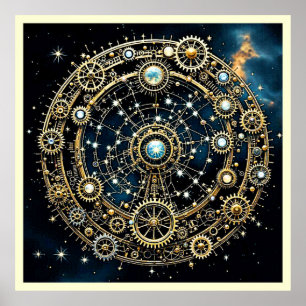 Hemels mechanisme Kosmische Kunst Poster