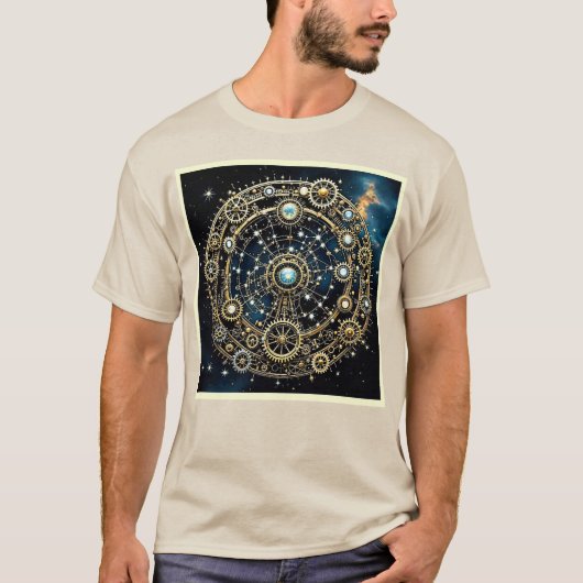 Hemels mechanisme Kosmische Kunst T-shirt (Voorkant)