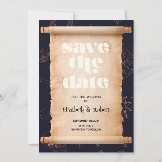 Hemels Mystiek Element Halloween Bewaar De Datum Save The Date (Voorkant)