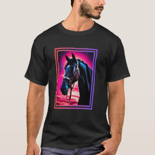 Hemels Paard Schoonheid Majestueus Zwart Paard Met T-shirt