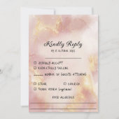 Hemels Roze Waterverf Bruiloft RSVP Kaart (Voorkant)