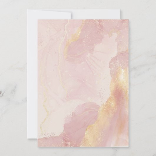 Hemels Roze Waterverf Bruiloft Uitnodiging (Achterkant)