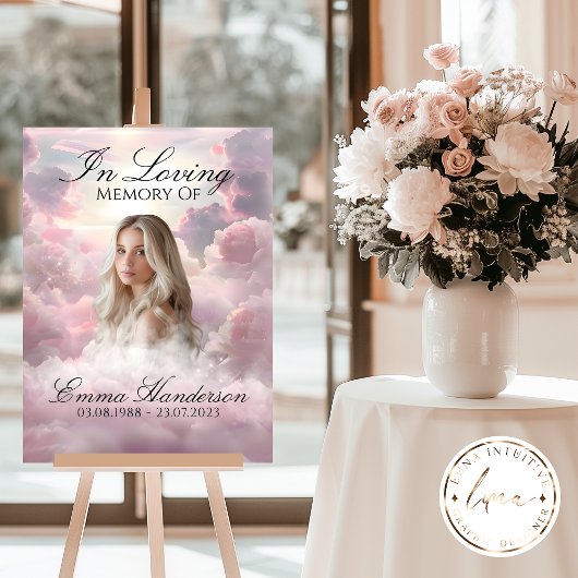 Hemels Roze Wolken Memorial Sign Poster