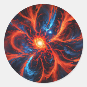 Hemels vuur Kosmisch Abstract Ronde Sticker