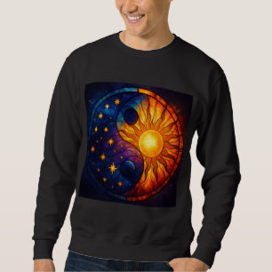 Hemels Yin Yang Glas-in-Lood Kunst Trui